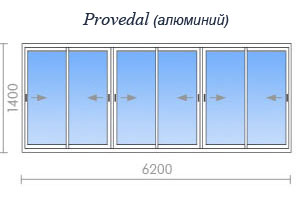 Остекление балкона provedal