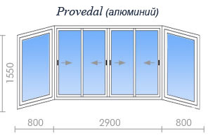 Остекление балкона provedal