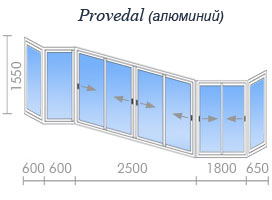Остекление балкона provedal