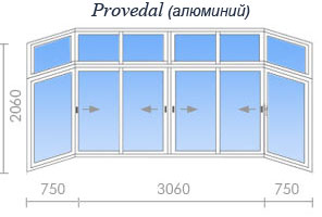 Остекление балкона provedal