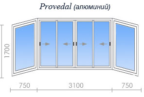 Остекление балкона provedal