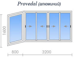 Остекление балкона provedal